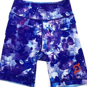 Peloton‎ Yoga Shorts Sz Medium Multicolor Logo Exercise Gym Women's